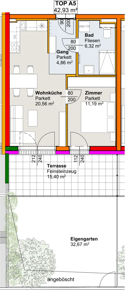 Grundriss Apartment 05 – Lehnergasse Neun
